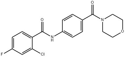 2-chloro-4-fluoro-N-[4-(morpholine-4-carbonyl)phenyl]benzamide Struktur