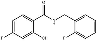 2-chloro-4-fluoro-N-[(2-fluorophenyl)methyl]benzamide Struktur