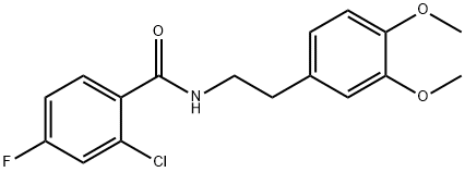 2-chloro-N-[2-(3,4-dimethoxyphenyl)ethyl]-4-fluorobenzamide Struktur