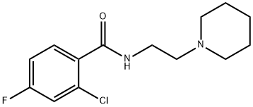 2-chloro-4-fluoro-N-(2-piperidin-1-ylethyl)benzamide Struktur