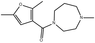 (2,5-dimethylfuran-3-yl)-(4-methyl-1,4-diazepan-1-yl)methanone Struktur