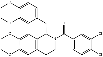 (3,4-dichlorophenyl)-[1-[(3,4-dimethoxyphenyl)methyl]-6,7-dimethoxy-3,4-dihydro-1H-isoquinolin-2-yl]methanone Struktur