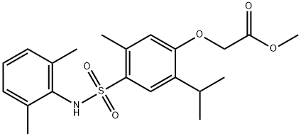 methyl 2-[4-[(2,6-dimethylphenyl)sulfamoyl]-5-methyl-2-propan-2-ylphenoxy]acetate Struktur