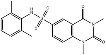 N-(2,6-dimethylphenyl)-1,3-dimethyl-2,4-dioxoquinazoline-6-sulfonamide Struktur