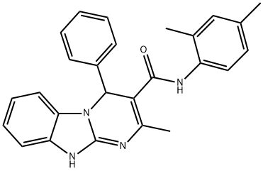 N-(2,4-dimethylphenyl)-2-methyl-4-phenyl-1,4-dihydropyrimido[1,2-a]benzimidazole-3-carboxamide Struktur