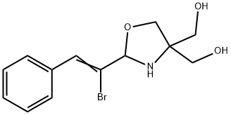 [2-[(Z)-1-bromo-2-phenylethenyl]-4-(hydroxymethyl)-1,3-oxazolidin-4-yl]methanol Struktur