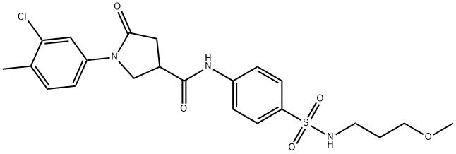 1-(3-chloro-4-methylphenyl)-N-[4-(3-methoxypropylsulfamoyl)phenyl]-5-oxopyrrolidine-3-carboxamide Struktur