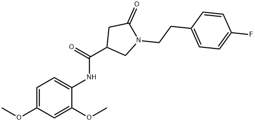 N-(2,4-dimethoxyphenyl)-1-[2-(4-fluorophenyl)ethyl]-5-oxopyrrolidine-3-carboxamide Struktur