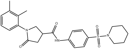 1-(2,3-dimethylphenyl)-5-oxo-N-(4-piperidin-1-ylsulfonylphenyl)pyrrolidine-3-carboxamide Struktur