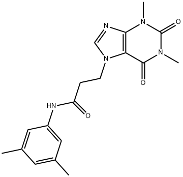 3-(1,3-dimethyl-2,6-dioxopurin-7-yl)-N-(3,5-dimethylphenyl)propanamide Struktur