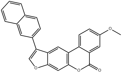 3-methoxy-10-naphthalen-2-yl-[1]benzofuro[6,5-c]isochromen-5-one Struktur