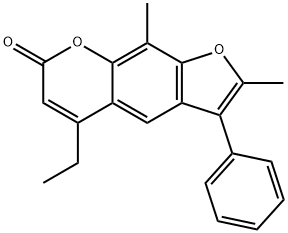 5-ethyl-2,9-dimethyl-3-phenylfuro[3,2-g]chromen-7-one Struktur