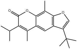 3-tert-butyl-5,9-dimethyl-6-propan-2-ylfuro[3,2-g]chromen-7-one Struktur