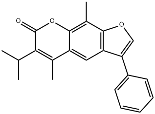 5,9-dimethyl-3-phenyl-6-propan-2-ylfuro[3,2-g]chromen-7-one Struktur