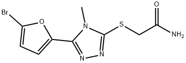 2-[[5-(5-bromofuran-2-yl)-4-methyl-1,2,4-triazol-3-yl]sulfanyl]acetamide Struktur