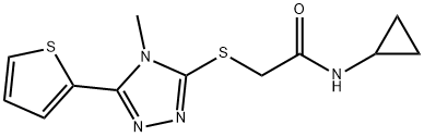 N-cyclopropyl-2-[(4-methyl-5-thiophen-2-yl-1,2,4-triazol-3-yl)sulfanyl]acetamide Struktur