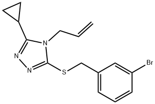 3-[(3-bromophenyl)methylsulfanyl]-5-cyclopropyl-4-prop-2-enyl-1,2,4-triazole Struktur