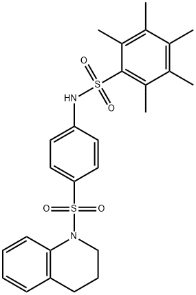 N-[4-(3,4-dihydro-2H-quinolin-1-ylsulfonyl)phenyl]-2,3,4,5,6-pentamethylbenzenesulfonamide Struktur