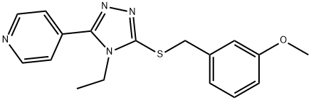 4-[4-ethyl-5-[(3-methoxyphenyl)methylsulfanyl]-1,2,4-triazol-3-yl]pyridine Struktur