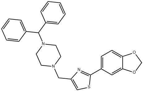 4-[(4-benzhydrylpiperazin-1-yl)methyl]-2-(1,3-benzodioxol-5-yl)-1,3-thiazole Struktur