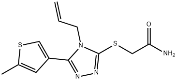 2-[[5-(5-methylthiophen-3-yl)-4-prop-2-enyl-1,2,4-triazol-3-yl]sulfanyl]acetamide Struktur