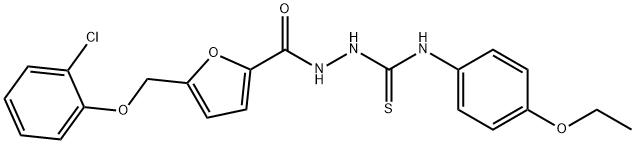 1-[[5-[(2-chlorophenoxy)methyl]furan-2-carbonyl]amino]-3-(4-ethoxyphenyl)thiourea Struktur