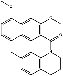 (3,5-dimethoxynaphthalen-2-yl)-(7-methyl-3,4-dihydro-2H-quinolin-1-yl)methanone Struktur