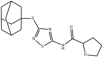 N-[3-(1-adamantylsulfanyl)-1,2,4-thiadiazol-5-yl]oxolane-2-carboxamide Struktur