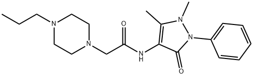 N-(1,5-dimethyl-3-oxo-2-phenylpyrazol-4-yl)-2-(4-propylpiperazin-1-yl)acetamide Struktur