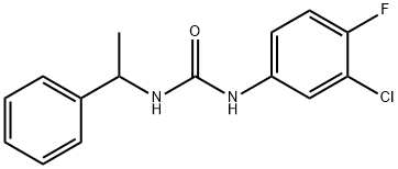 1-(3-chloro-4-fluorophenyl)-3-(1-phenylethyl)urea Struktur