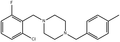 1-[(2-chloro-6-fluorophenyl)methyl]-4-[(4-methylphenyl)methyl]piperazine Struktur