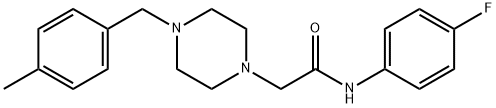 N-(4-fluorophenyl)-2-[4-[(4-methylphenyl)methyl]piperazin-1-yl]acetamide Struktur