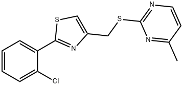 2-(2-chlorophenyl)-4-[(4-methylpyrimidin-2-yl)sulfanylmethyl]-1,3-thiazole Struktur