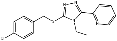 2-[5-[(4-chlorophenyl)methylsulfanyl]-4-ethyl-1,2,4-triazol-3-yl]pyridine Struktur