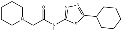 N-(5-cyclohexyl-1,3,4-thiadiazol-2-yl)-2-piperidin-1-ylacetamide Struktur