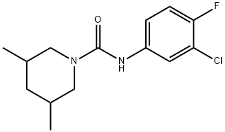 N-(3-chloro-4-fluorophenyl)-3,5-dimethylpiperidine-1-carboxamide Struktur