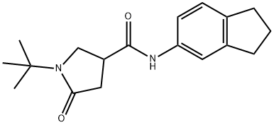 1-tert-butyl-N-(2,3-dihydro-1H-inden-5-yl)-5-oxopyrrolidine-3-carboxamide Struktur