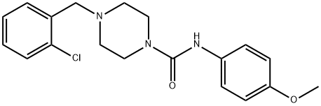 4-[(2-chlorophenyl)methyl]-N-(4-methoxyphenyl)piperazine-1-carboxamide Struktur