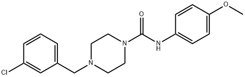 4-[(3-chlorophenyl)methyl]-N-(4-methoxyphenyl)piperazine-1-carboxamide Struktur