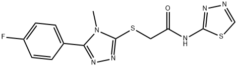 2-[[5-(4-fluorophenyl)-4-methyl-1,2,4-triazol-3-yl]sulfanyl]-N-(1,3,4-thiadiazol-2-yl)acetamide Struktur