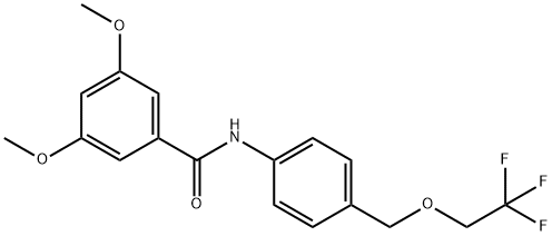 3,5-dimethoxy-N-[4-(2,2,2-trifluoroethoxymethyl)phenyl]benzamide Struktur