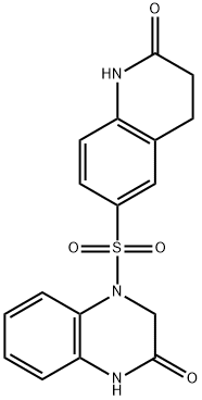 4-[(2-oxo-3,4-dihydro-1H-quinolin-6-yl)sulfonyl]-1,3-dihydroquinoxalin-2-one Struktur