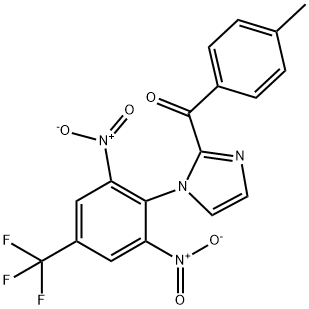 [1-[2,6-dinitro-4-(trifluoromethyl)phenyl]imidazol-2-yl]-(4-methylphenyl)methanone Struktur