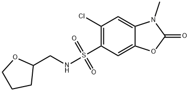 5-chloro-3-methyl-2-oxo-N-(oxolan-2-ylmethyl)-1,3-benzoxazole-6-sulfonamide Struktur