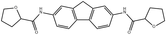 N-[7-(oxolane-2-carbonylamino)-9H-fluoren-2-yl]oxolane-2-carboxamide Struktur