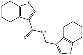 N-(4,5,6,7-tetrahydro-1-benzothiophen-3-ylmethyl)-4,5,6,7-tetrahydro-1-benzothiophene-3-carboxamide Struktur