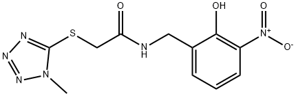 N-[(2-hydroxy-3-nitrophenyl)methyl]-2-(1-methyltetrazol-5-yl)sulfanylacetamide Struktur