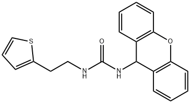 1-(2-thiophen-2-ylethyl)-3-(9H-xanthen-9-yl)urea Struktur