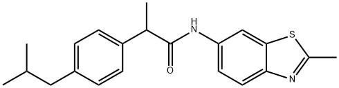 N-(2-methyl-1,3-benzothiazol-6-yl)-2-[4-(2-methylpropyl)phenyl]propanamide Struktur