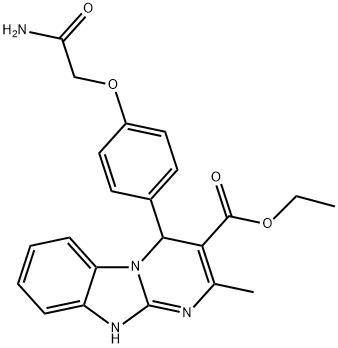 ethyl 4-[4-(2-amino-2-oxoethoxy)phenyl]-2-methyl-1,4-dihydropyrimido[1,2-a]benzimidazole-3-carboxylate Struktur